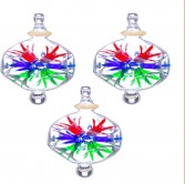 3.15" Blown Glass Egyptian Christmas Ornaments - Set of 3 Ornaments